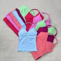 Ensemble de leggings sans couture pour femme, ensemble de yoga sans couture, vêtements de fitness, leggings de sport froncés aux fesses, débardeur rembourré, tenues d'entraînement, vêtements de sport