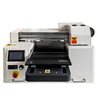 Printer UV Flatbed Shanghai Factory Bersertifikat CE XP600 DX7 A4 CMYK Putih Varnish Sirkulasi Tinta Putih Otomatis