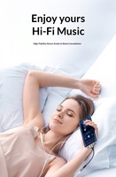 Cable para Auto Tipo-C 2 en 1, Conector de Audio con Control Remoto para Música y Llamadas, Calidad de Sonido HIFI, para iPhone y Computadora, con Revestimiento de Nailon/PVC