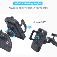 Braket Dorong-Tarik Dudukan Ponsel Mobil Tiga Pegangan Samping Operasional Satu Tangan Universal Penjepit Rotasi 360 Bahan ABS iPhone Hitam