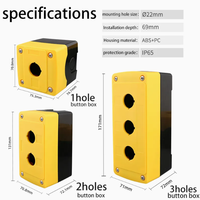 Caja de Botones HBAN de 22 mm, Impermeable y Sellada, con 1/2/3 Orificios para Uso en Exteriores
