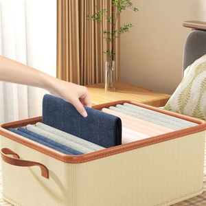 Hiện đại sang trọng Linen lưu trữ container vải cổ điển vuông hình chữ nhật lưu trữ hộp & thùng cho quần áo - Product Image 6
