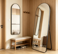 Espejo de Pared Rectangular de Resina con Diseño 3D Moderno y Personalizado, con Efecto Brillante, Cualquier Tamaño, Forma de Arco, para Decoración del Hogar, Bodas