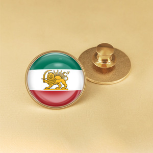 Épingles de revers personnalisées en métal émaillé, drapeau iranien, design Lion Soleil Couronne, plaqué or, badge souvenir - Product Image 6