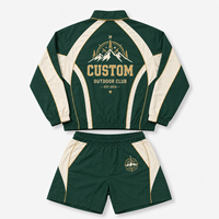 Ensemble de survêtement personnalisé à séchage rapide et respirant, deux pièces, colorblock, coupe-vent pour homme, ensemble de jogging court