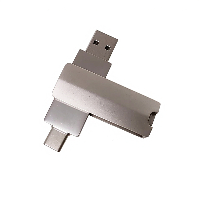 Customize Logo USB2.0 8GB 16GB 32GB 64GB Flash Memory Dual Type a and Type C Ports Swivel USB C Pendrive 2in1 Flash Drive