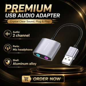 การ์ดเสียงภายนอก Mindpure USB ช่องเสียบหูฟังและไมโครโฟนแบบคู่ขนาด 3.5 มม. อะแดปเตอร์เสียง USB อลูมิเนียมอัลลอย สำหรับพีซี แล็ปท็อป และเล่นเกม - Product Image 6
