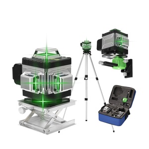 4D 16 Line Green Laser Level 360° Self-Leveling Cross Line Tool Horizontal Vertical Measuring for Construction & DIY 532nm