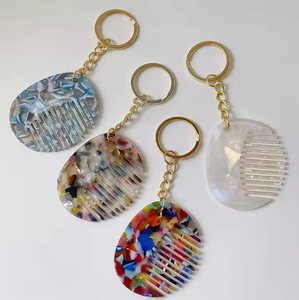 Mini <b>Comb</b> Keychain Personalized Cute Anti-Static Portable Small Stainless Steel Sheet <b>Hair</b> <b>Combs</b> Fashionable Beauty Accessory - Product Image 5