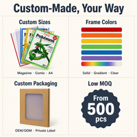 Protecteur de magazine en PVC rigide avec cadre transparent sur trois côtés, anti-jaunissement, épaisseur 5 mm, pour le rangement et la présentation de bandes dessinées