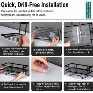 Three-Layer Metal <b>Storage</b> <b>Rack</b> With Hook Type Installation For Bathroom Sundries Minimalist Design Detachable Non-Folding - Product Image 5