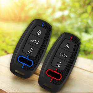 Funda de silicona para llave de coche, carcasa para Audi A6 A6L A7 A8 A8L A3 <span class=keywords><strong>E</strong></span>-<span class=keywords><strong>tron</strong></span> <span class=keywords><strong>55</strong></span> Q7 <span class=keywords><strong>Q8</strong></span> C8 2019 2020 2021 - Product Image 1