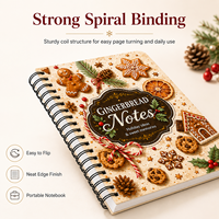 Cuaderno Espiral Festivo de Jengibre Jingda |   Diario de Ideas para las Fiestas Navideñas, Regalo de Dulces Recuerdos |   Páginas rayadas para decoración de escritorio acogedora