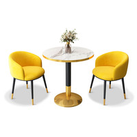 Table à manger ronde en marbre de luxe moderne pour restaurant, salon extérieur, cuisine, bar à domicile et utilisation en sous-sol