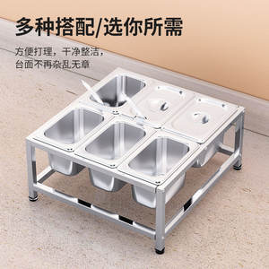 Contenedor de Acero Inoxidable con 6 Compartimentos, Caja de Almacenamiento Comercial para Cocina con Tapas, para Tiendas de Té con Leche y Condimentos - Product Image 2