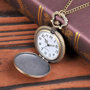 Reloj de bolsillo con esfera negra y gota <span class=keywords><strong>roja</strong></span> hueca de bronce Vintage, reloj de bolsillo con <span class=keywords><strong>águila</strong></span> americana, relojes para hombre, regalos - Product Image 5