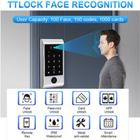 Pengontrol Akses Sidik Jari dan Pengenal Wajah Otomatis V6-Ble TTLock dengan Keypad Sentuh untuk Hunian dan Kantor Pintar
