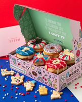 Boîte de présentation haut de gamme pour boulangerie, avec impression couleur intégrale, motif mode, logo personnalisé et inserts à compartiments