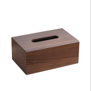 <b>Black</b> Walnut Wood <b>Tissue</b> Box Solid Wood Desktop Storage Multipurpose Living Room Coffee Table <b>Paper</b> Holder - Product Image 2