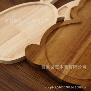 Bandeja de Madera con Forma de Conejo de Mu Yujia, Decorativa para Pascua, de Madera Maciza, con Forma Irregular, Diseño de Dibujos Animados - Product Image 5