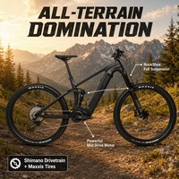 Vélo électrique à moteur central 1000W 48V 160Nm de couple, VTT électrique en alliage d'aluminium, modèle Hunting Stealth