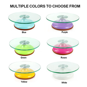Baking Pastry <span class=keywords><strong>Frosting</strong></span> công cụ Vòng chống trượt bệ Tempered Glass xoay trang trí bánh bàn xoay <span class=keywords><strong>Muffin</strong></span> đồ dùng nhà bếp - Product Image 2