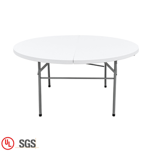 Table <span class=keywords><strong>de</strong></span> banquet pliante ronde en plastique HDPE blanc pour événements et fêtes, vente en gros à prix réduit - Product Image 3