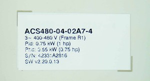 ACS480-04-02A7-4+J400 ACS480 ซีรีส์ 0.75kW 380-480V IP20 PLC - Product Image 5