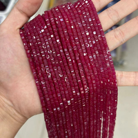 Perles en pierres précieuses naturelles facettées carrées en gros, 3 mm, rubis, jade et aventurine, perles en vrac pour la fabrication de bijoux et les fournitures d'artisanat DIY
