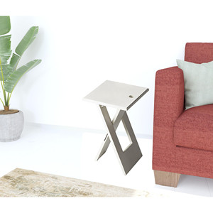 HMS 18 \ "tavolo pieghevole quadrato in legno massello bianco per mobili da soggiorno - Product Image 2