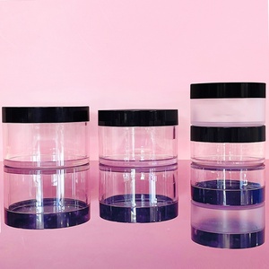 Clear 15g 30g 50g 80g 100g Transparent Low Profile Lip Balm Face Scrub Skin Care Cosmetic Containers PET <b>Plastic</b> <b>Jar</b> White Lid - Product Image 5