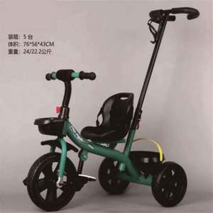 Tricycle pour enfants en acier inoxydable anti-basculement avec poignée de poussée, siège réglable et ceinture de sécurité, vélo 3-en-1 pour tout-petits de 2 à 5 ans - Product Image 2