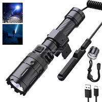 Lampe torche rechargeable USB 18650 à batterie au lithium, haute luminosité, 5 modes, interrupteur inclus