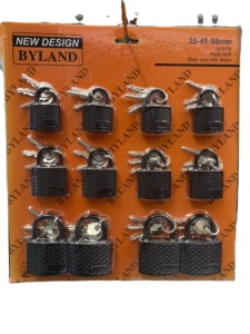Cadenas en plastique enduit imperméable, lot de 12 pièces, paquet d'une douzaine, cadenas à clé croisée pour les pays africains, 35-45-55mm - Product Image 1