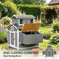 Poulailler Moderne en Bois de Pin Massif MQ – Écologique, Respirant et Stable pour Poulets Toutes Saisons – Entrepôt USA
