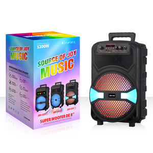 <span class=keywords><strong>NDR</strong></span> 8 pulgadas para altavoz Bluetooth RGB LED iluminación micrófono plástico al aire libre móvil Karaoke Square Dance Audio con batería - Product Image 1