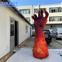 Main de démon gonflable géante pour Halloween, bras de diable réaliste imprimé, grande décoration d'extérieur pour maison hantée