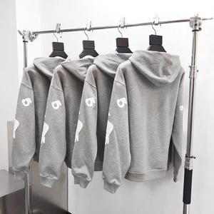 Sweat-shirt à capuche pour homme, imprimé géométrique <span class=keywords><strong>gris</strong></span> <span class=keywords><strong>Beluga</strong></span>, style gothique streetwear, coton lourd de haute qualité 420 grammes - Product Image 1