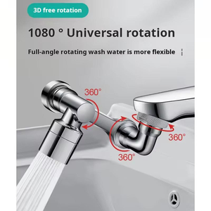 1080 °   Prolongateur de Robinet Universel pour <span class=keywords><strong>Lavabo</strong></span>, Bras Mécanique Rotatif Multifonctionnel en Cuivre pour Robinet d'Eau, Pulvérisateur de <span class=keywords><strong>Lavabo</strong></span> - Product Image 4
