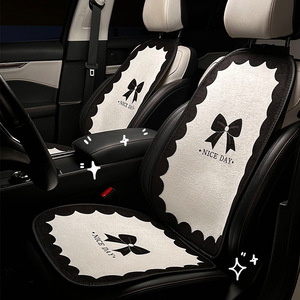 Coussin de siège de voiture en peluche avec nœud papillon, doux et décoratif, universel, adapté aux quatre saisons - Product Image 2