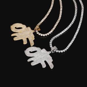 Colgante Hip Hop con Letra y Número de Burbuja Corona, Personalizado, Chapado en Oro Real, Engaste de Puntas, Plata 925, Moissanita, Joyería Bling Iced Out - Product Image 6