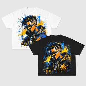 Camiseta de Diseño Personalizado, 300GSM, Algodón Grueso, Lavado Desgastado, Hombros Caídos, Corte Cuadrado, Camiseta Gráfica para Hombre - Product Image 1