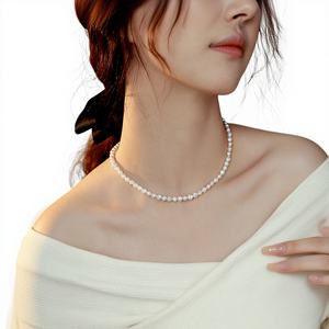 Collier de perles naturelles baroques 1459 pour femmes avec boucle OT - Product Image 1