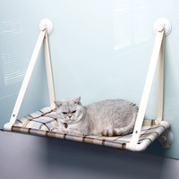 Nouveau hamac transfrontalier respirant en polyester pour chat, avec ventouses, pour balcon, rebord de fenêtre, lit de repos, structure d'escalade tout-en-un