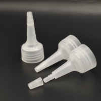 Bouchon à vis en plastique blanc côtelé 24/410 24 mm avec bec verseur long, bouchon distributeur industriel anti-fuite à torsion pour emballage de liquides