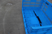 Réutilisable Empilable Mobile Chiffre d'affaires Ventilé Maille Stockage Pliable Pliable En Plastique Caisse Pliable pour L'agriculture Fruits