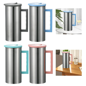 เหยือกสแตนเลส 1.6 ลิตร ขวดน้ำอเนกประสงค์สำหรับใช้ในบ้าน กาต้มน้ำชา เหยือกโลหะสำหรับงานปาร์ตี้ แคมป์ปิ้ง ครัว ท่องเที่ยว ใส่นม - Product Image 2