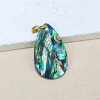 Bijoux à la mode pendentifs goutte d'eau en pierres précieuses de haute qualité coquillage naturel en gros breloques en coquille d'ormeau pour colliers de bijoux