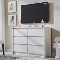 Commode moderne en panneaux de particules de 47 pouces avec 7 tiroirs, grande commode de rangement pour chambre à coucher et salon
