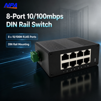 Switch Ethernet Industri 8 Port 1Gbps DIN-rail 10/100M Switch Jaringan Tidak Terkelola Perlindungan Daya Anti-Reverse AP-5208